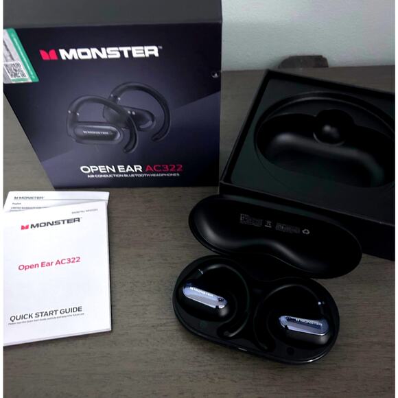 Monster Beats AC322 Bluetooth Headphones - Wireless Open Ear-hook 36hr IPX5 NEW - Picture 2 of 8